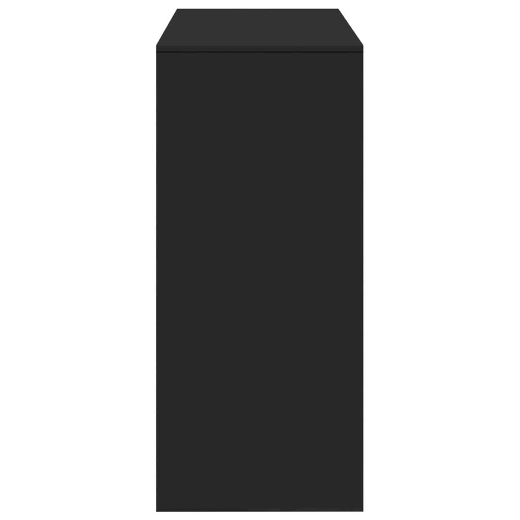 Fekete szerelt fa bárasztal polccal 124 x 46 x 103,5 cm