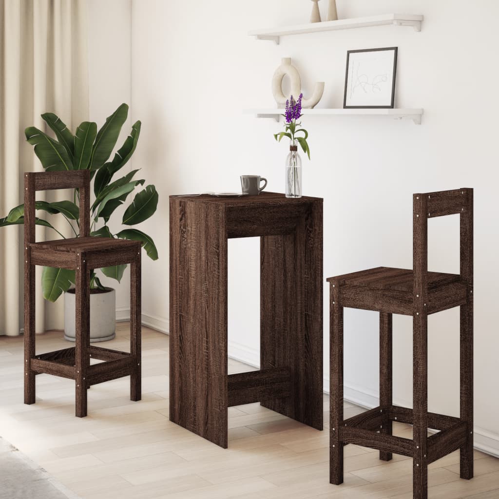 Barna tölgy színű szerelt fa bárasztal 51 x 50 x 103,5 cm Barna tölgy színű szerelt fa bárasztal 51 x 50 x 103,5 cm