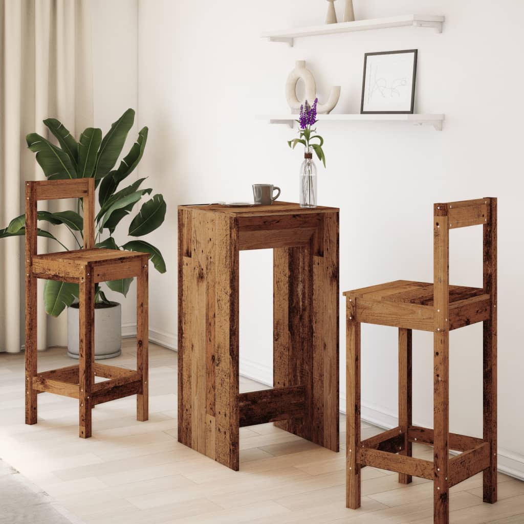 Antik fa színű szerelt fa bárasztal 51 x 50 x 103,5 cm Antik fa színű szerelt fa bárasztal 51 x 50 x 103,5 cm