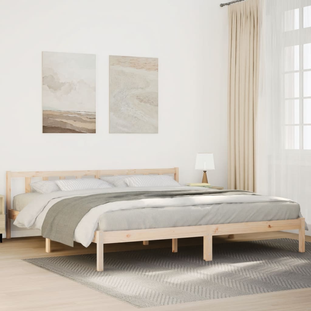 Tömör fenyőfa extra hosszú ágykeret matrac nélkül 180 x 220 cm