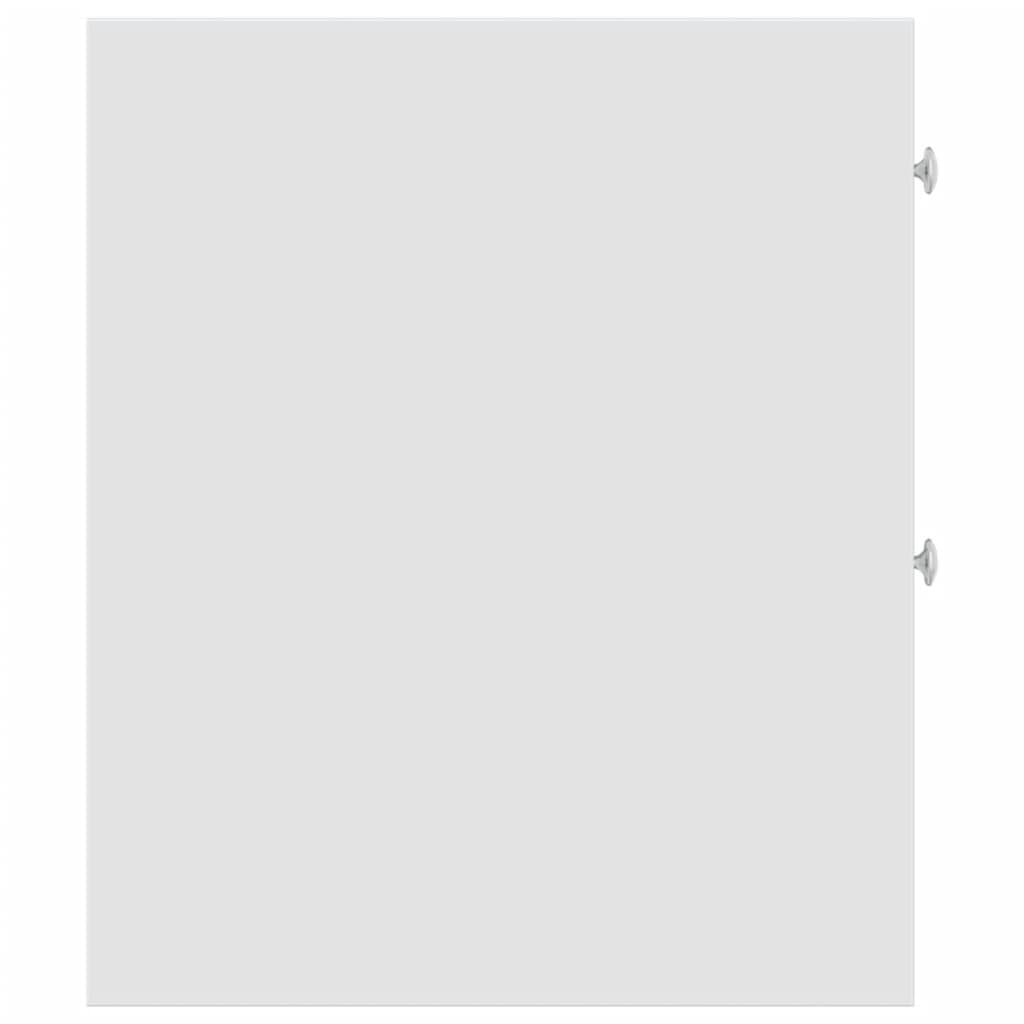 Fehér szerelt fa keskeny fürdőszobaszekrény kerekekkel