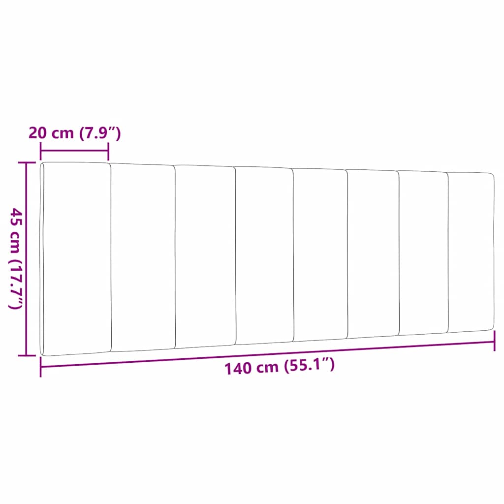 Világosszürke szövet fejtámla párna 140 cm