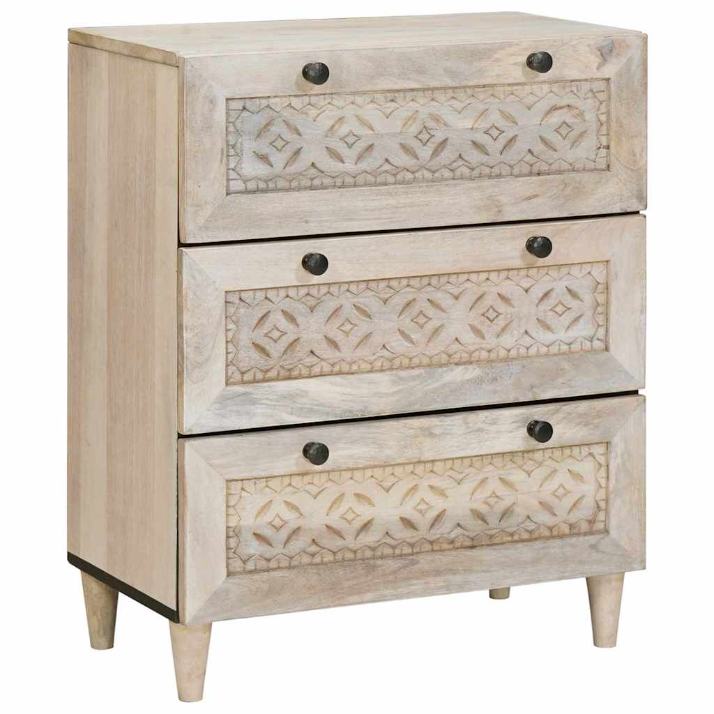 Széf 2 pcs fehér 120 x 33,5 x 75 cm tömör mangófa