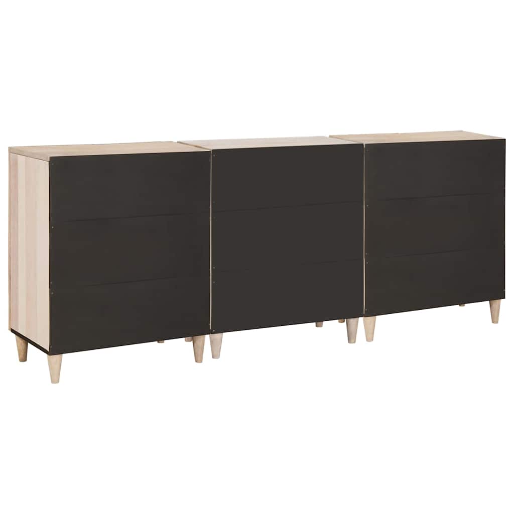 Széf 3 pcs fehér 180 x 33,5 x 75 cm tömör mangófa