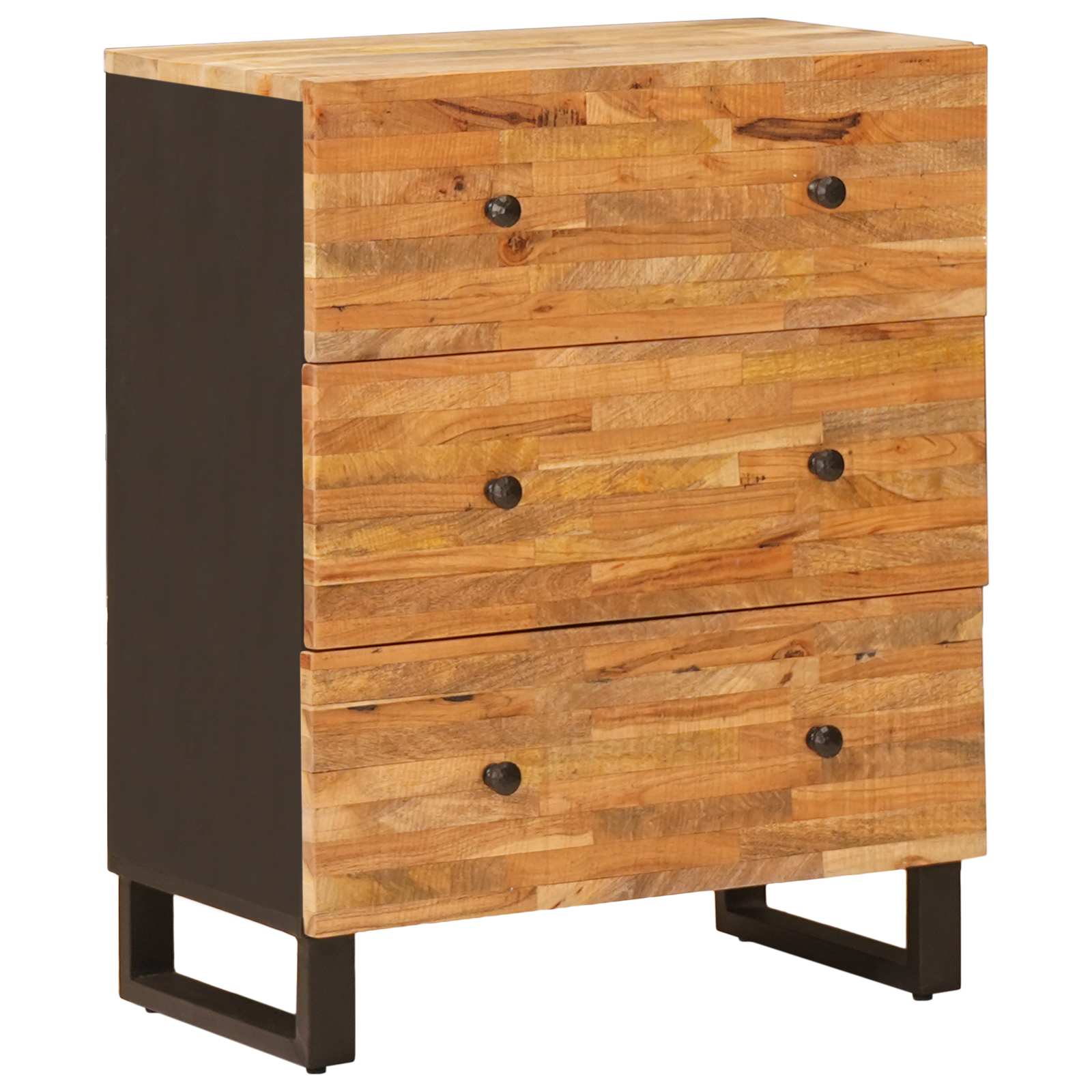Széf 3 pcs barna 60 x 33 x 75 cm tömör mangófát