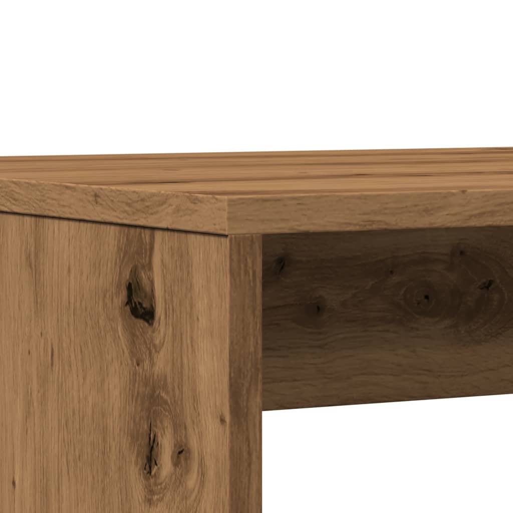 3 részes kézműves tölgy szerelt fa étkezőasztal és pad szett