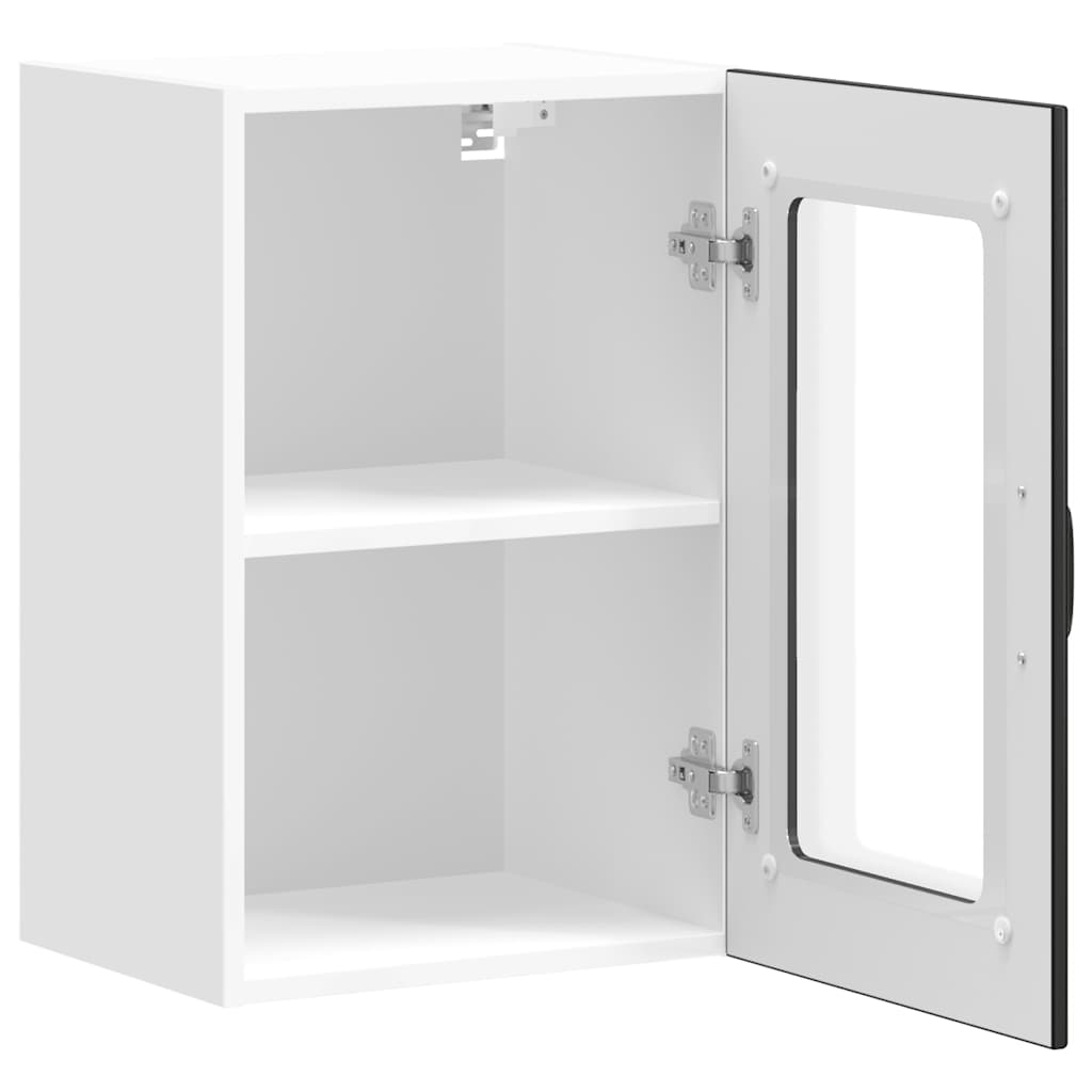 Konyhai fali szekrény üvegajtóval lucca fehér