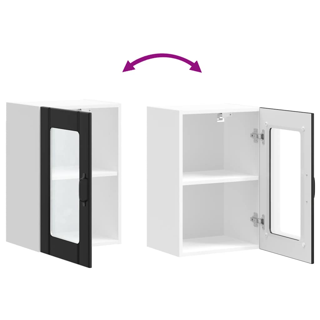 Konyhai fali szekrény üvegajtóval lucca fehér