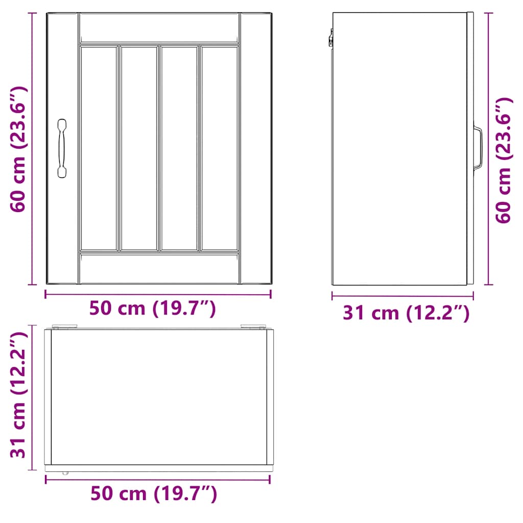 Konyhai fali szekrény lucca betonszürke szerelt fa