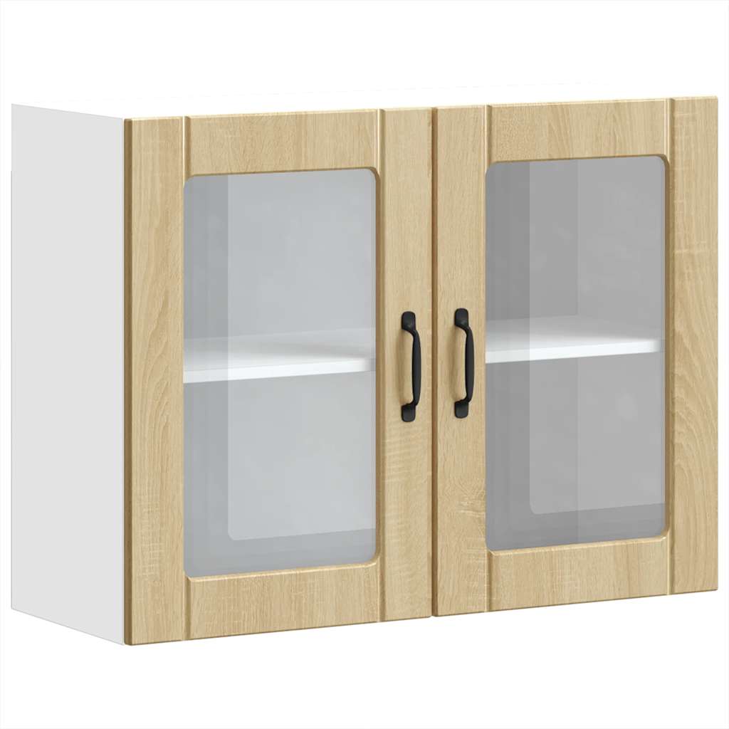 Konyhai fali szekrény üvegajtóval lucca sonoma tölgy