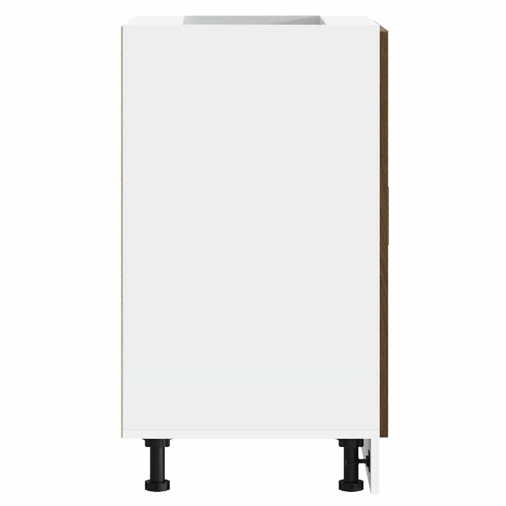 Porto barna tölgy színű szerelt fa konyhai alapszekrény