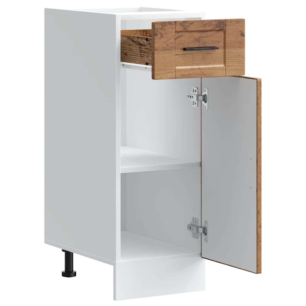 Porto antik fa színű szerelt fa konyhai alapszekrény