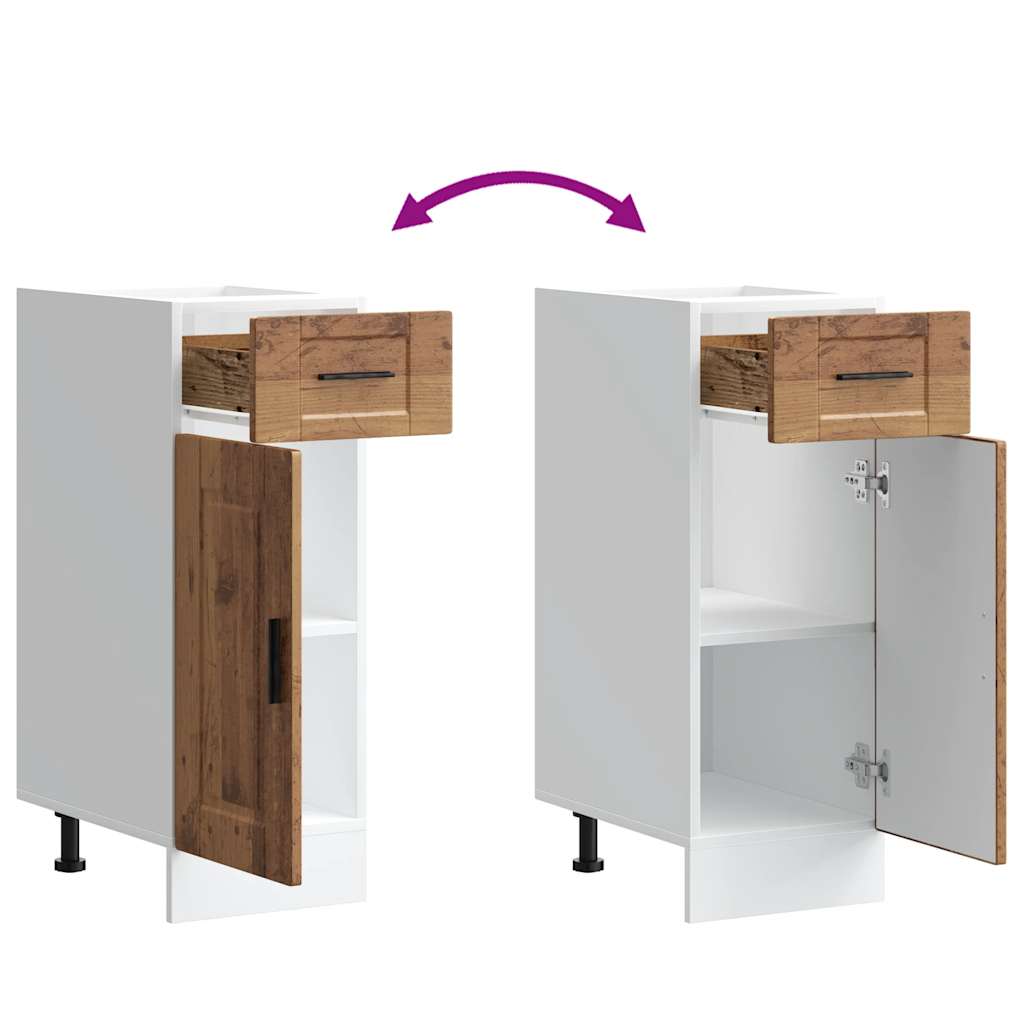 Porto antik fa színű szerelt fa konyhai alapszekrény