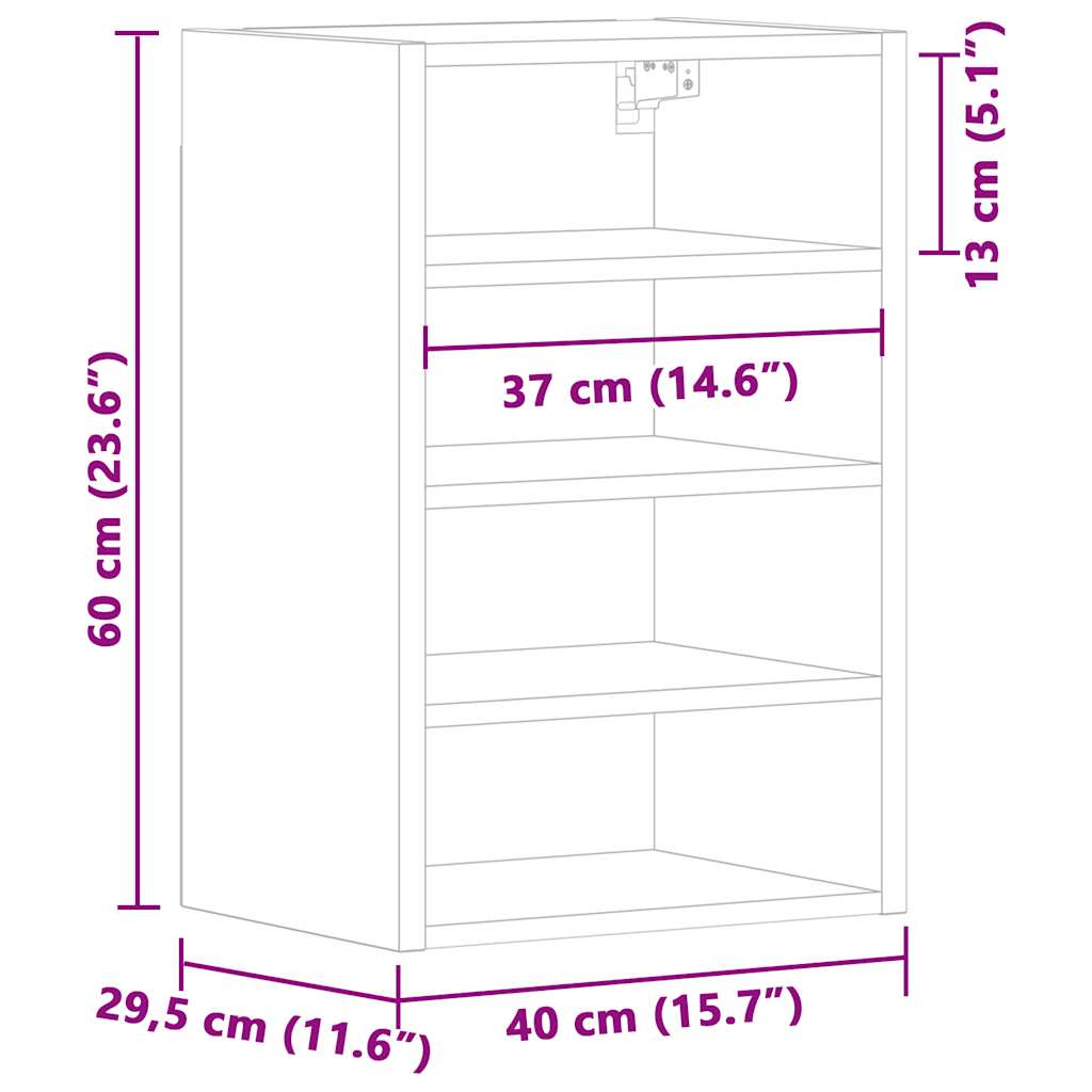 “riga” fehér forgácslap függő szekrény 40x29,5x60 cm