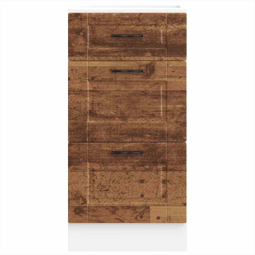 Porto antik fa színű szerelt fa konyhai alapszekrény