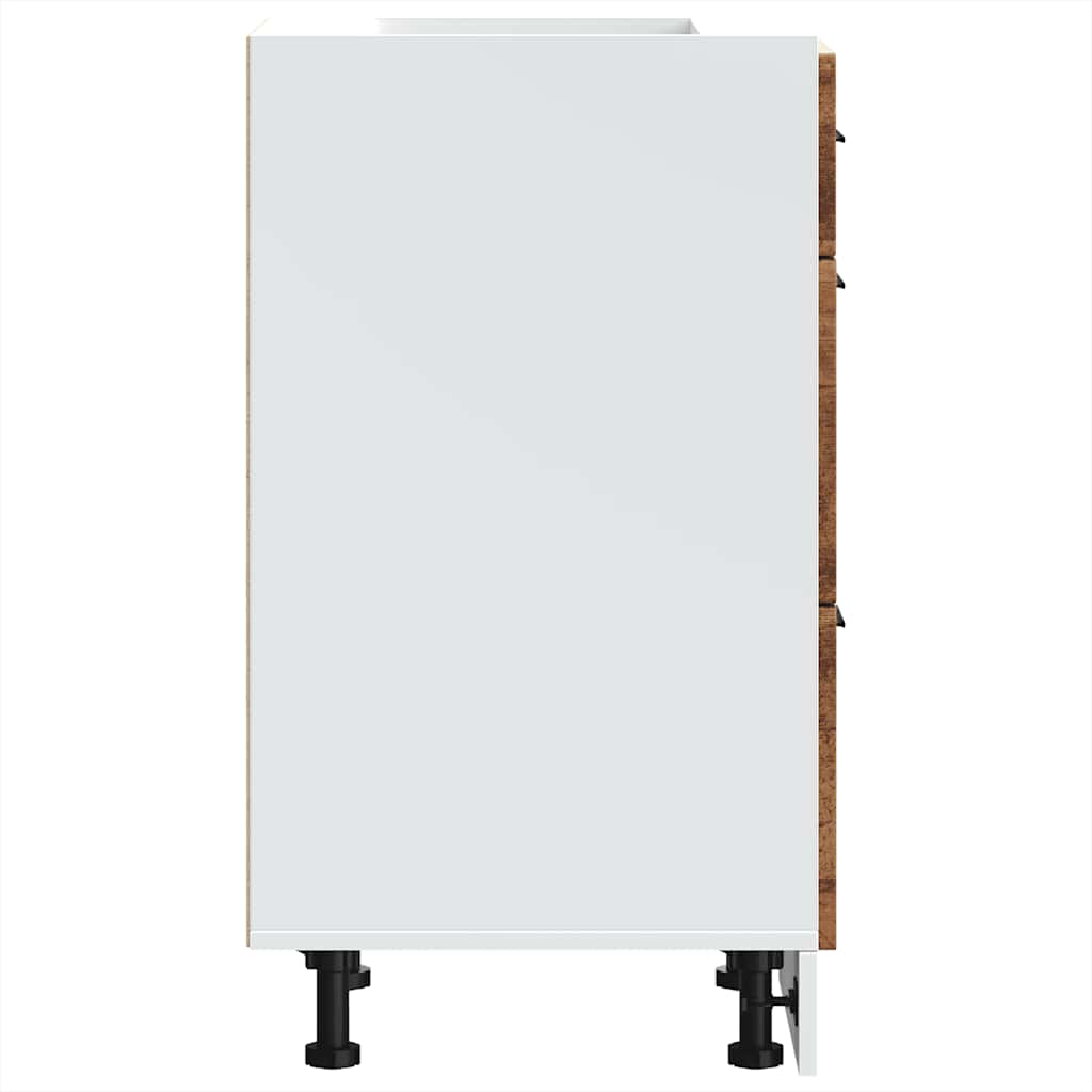 Porto antik fa színű szerelt fa konyhai alapszekrény