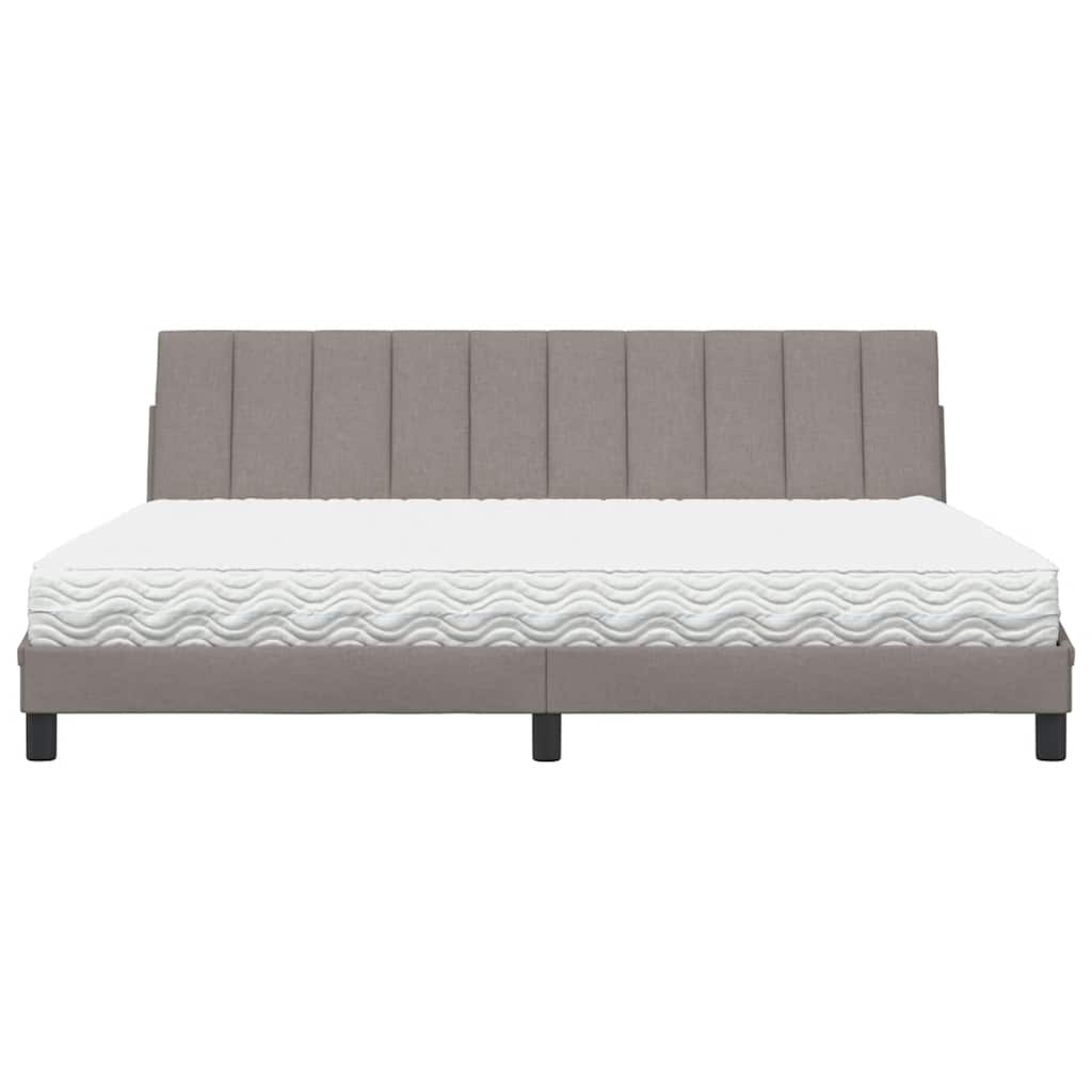 Ágy matraccal taupe 200x200 cm szövet