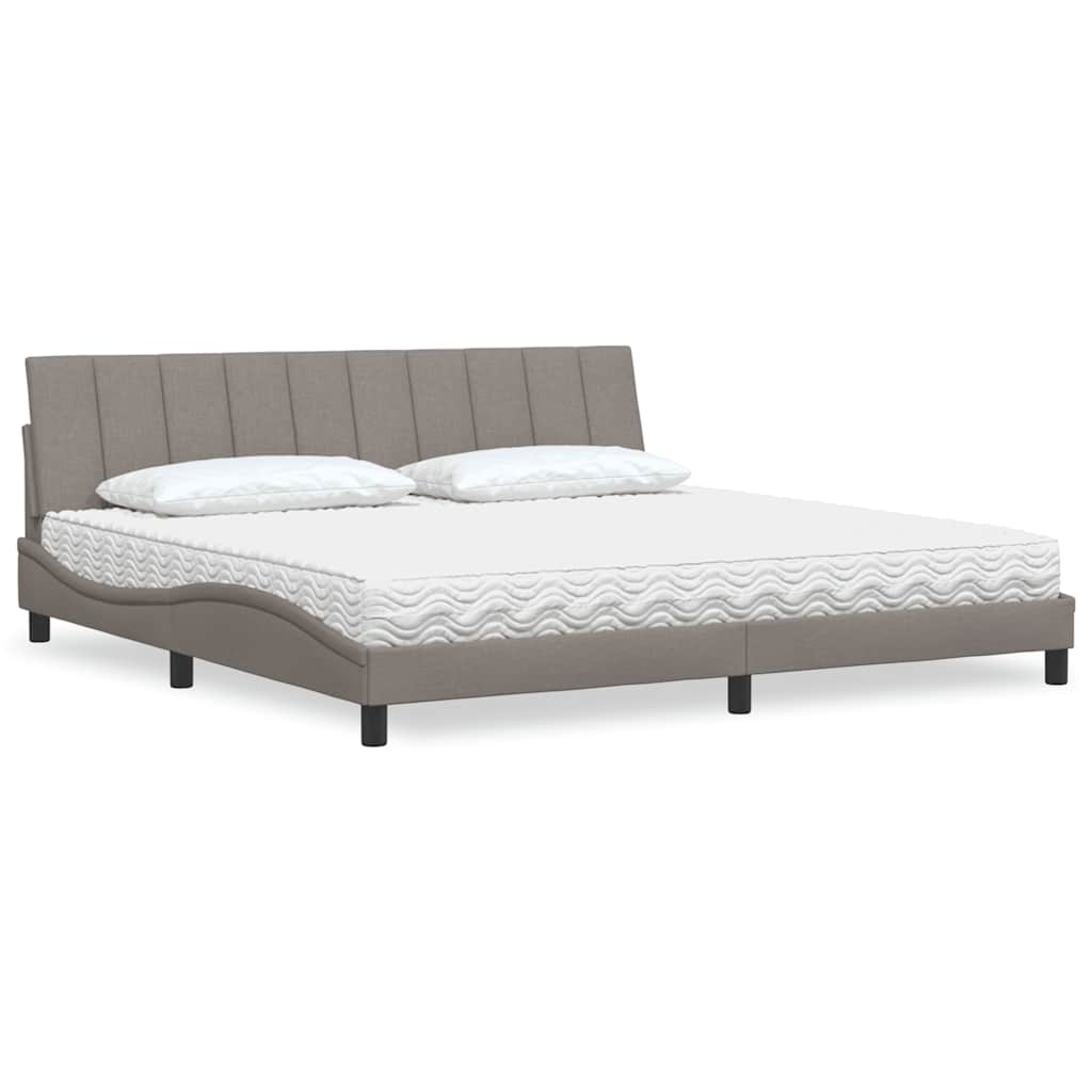 Ágy matraccal taupe 200x200 cm szövet