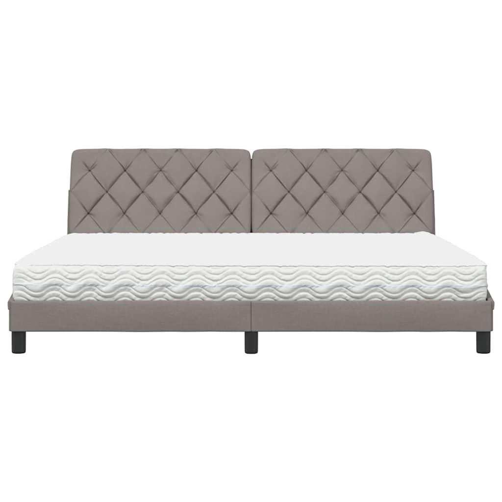 Ágy matraccal taupe 200x200 cm szövet