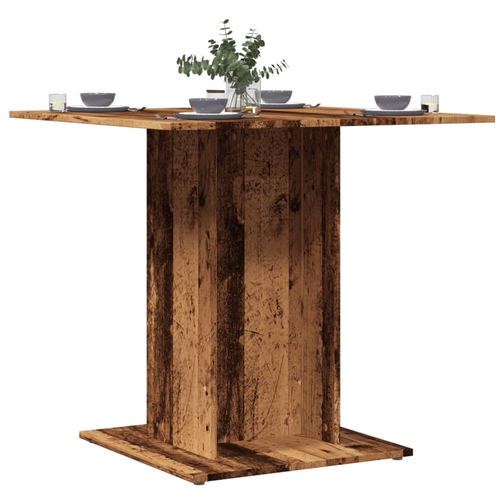 Antik fa színű szerelt fa étkezőasztal 80 x 80 x 75 cm Antik fa színű szerelt fa étkezőasztal 80 x 80 x 75 cm