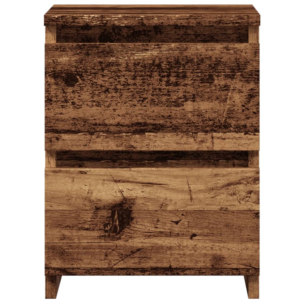 2 db antik fa színű szerelt fa éjjeliszekrény 30 x 30 x 40 cm