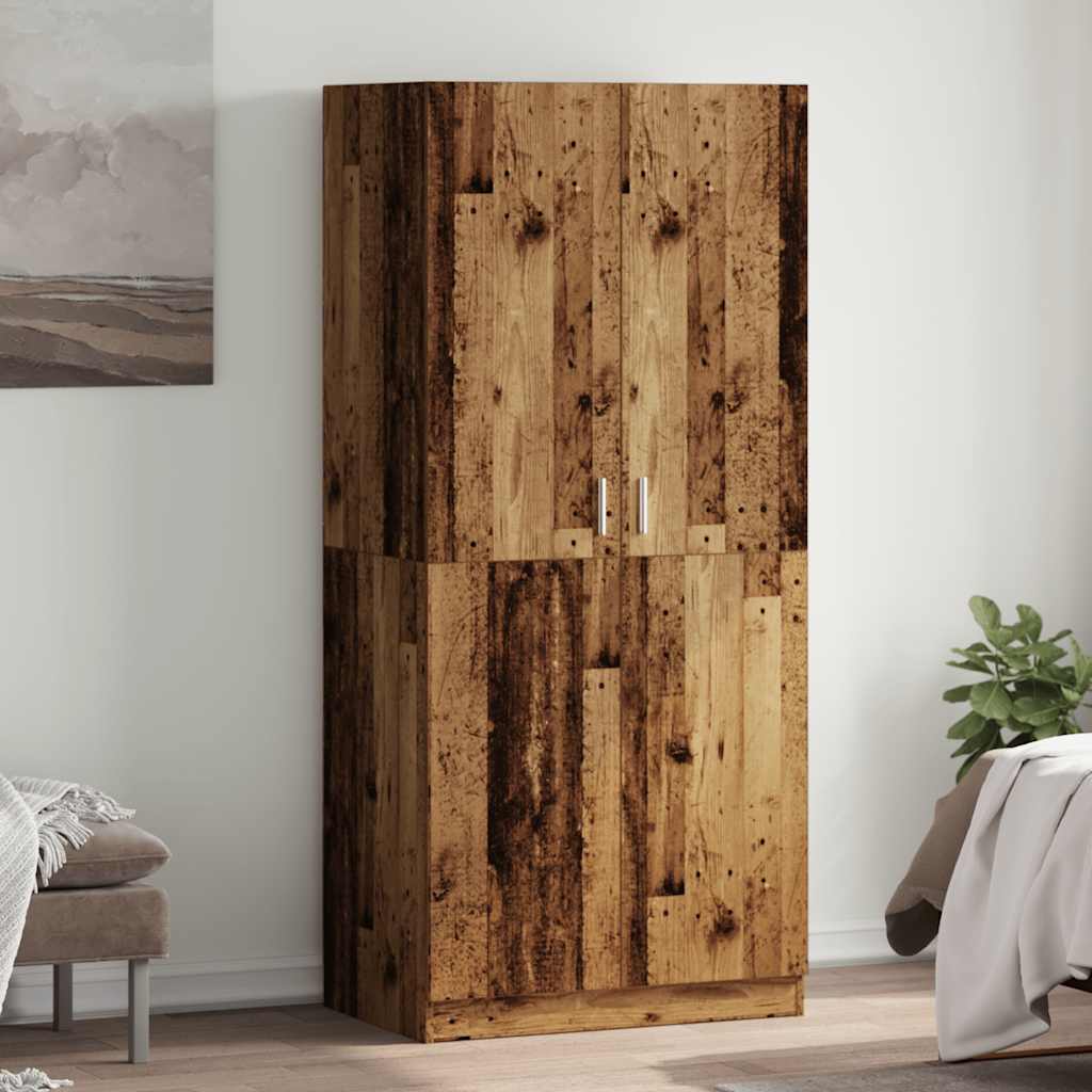 Antik fa színű szerelt fa ruhásszekrény 80x52x180 cm Antik fa színű szerelt fa ruhásszekrény 80x52x180 cm