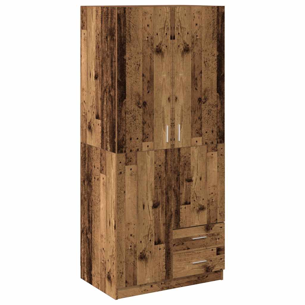 Antik fa színű szerelt fa ruhásszekrény 80x52x180 cm Antik fa színű szerelt fa ruhásszekrény 80x52x180 cm