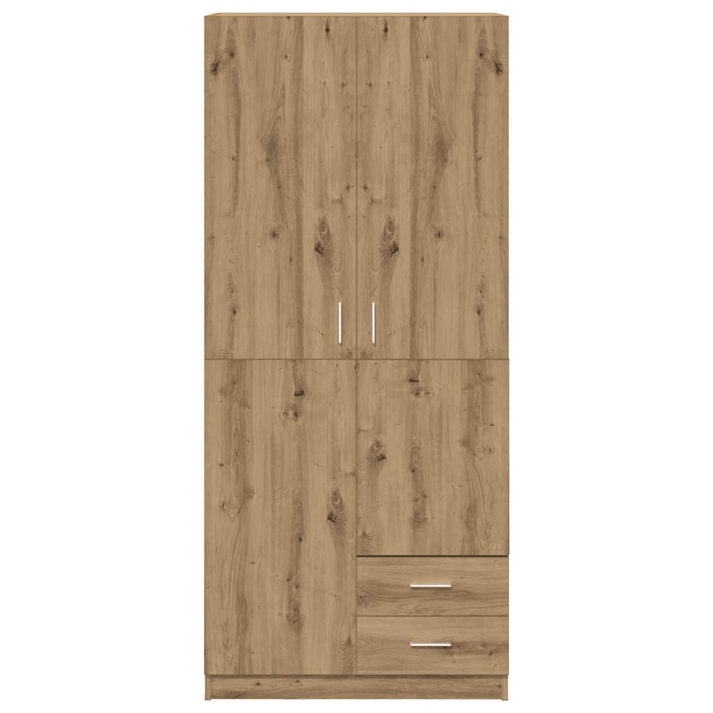 Kézműves tölgy színű szerelt fa ruhásszekrény 80x52x180 cm Kézműves tölgy színű szerelt fa ruhásszekrény 80x52x180 cm