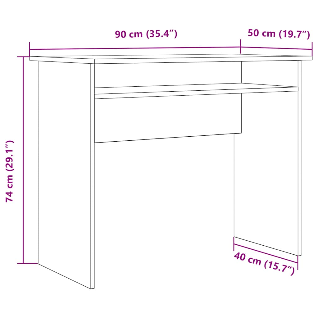 Antik fa színű szerelt fa íróasztal 90 x 50 x 74 cm Antik fa színű szerelt fa íróasztal 90 x 50 x 74 cm