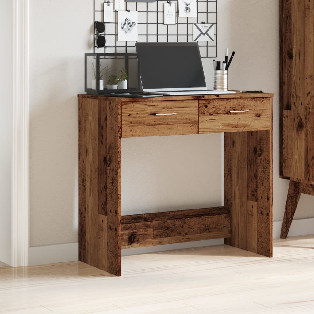 Antik fa színű szerelt fa íróasztal 80 x 40 x 75 cm Antik fa színű szerelt fa íróasztal 80 x 40 x 75 cm