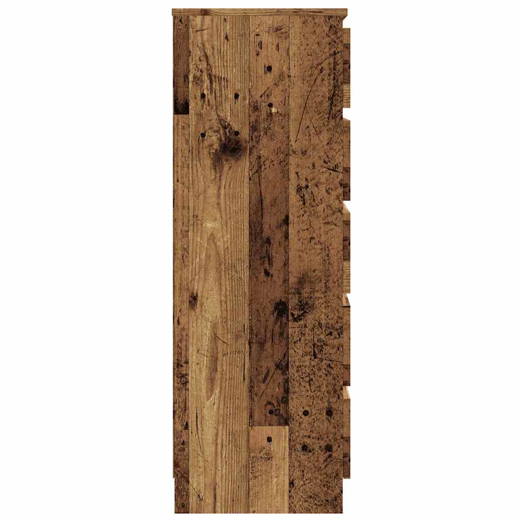 Antik fa színű szerelt fa fiókos szekrény 60 x 36 x 103 cm