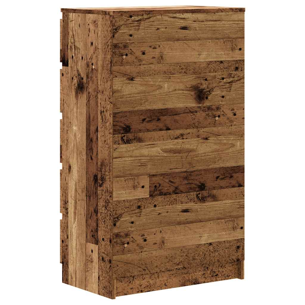 Antik fa színű szerelt fa fiókos szekrény 60 x 36 x 103 cm