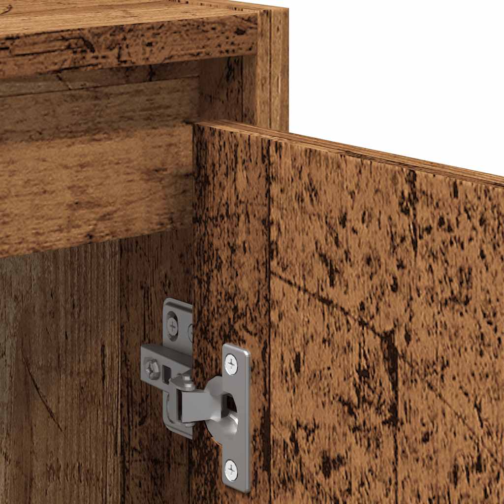 2 részes antik fa színű szerelt fa fürdőszobai bútorszett