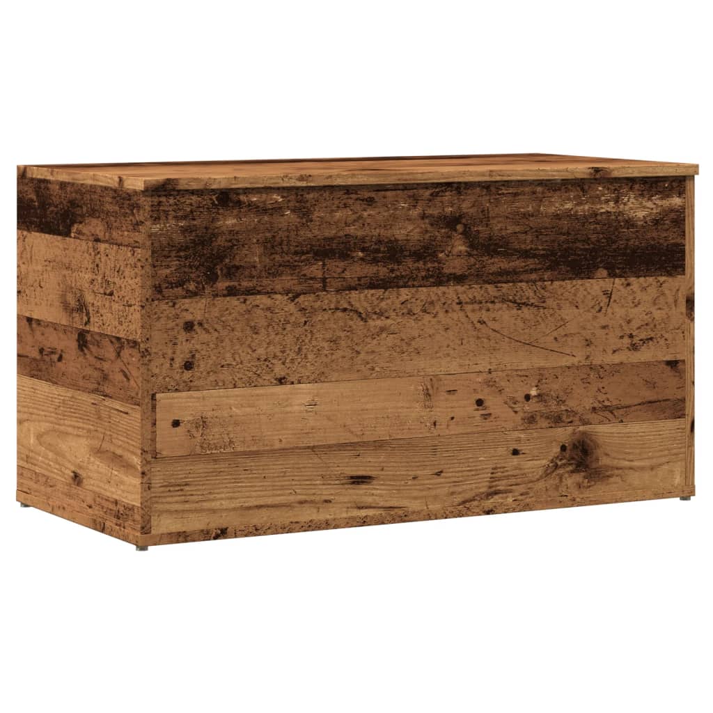 Antik fa színű szerelt fa tárolóláda 84 x 42 x 46 cm