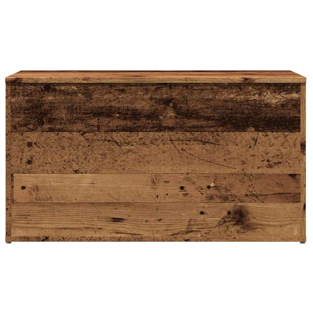 Antik fa színű szerelt fa tárolóláda 84 x 42 x 46 cm