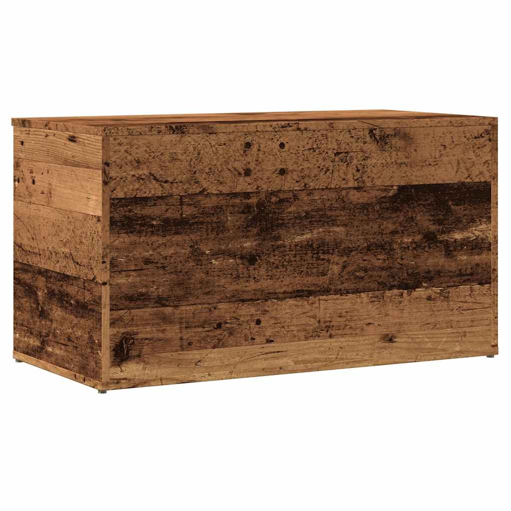 Antik fa színű szerelt fa tárolóláda 84 x 42 x 46 cm