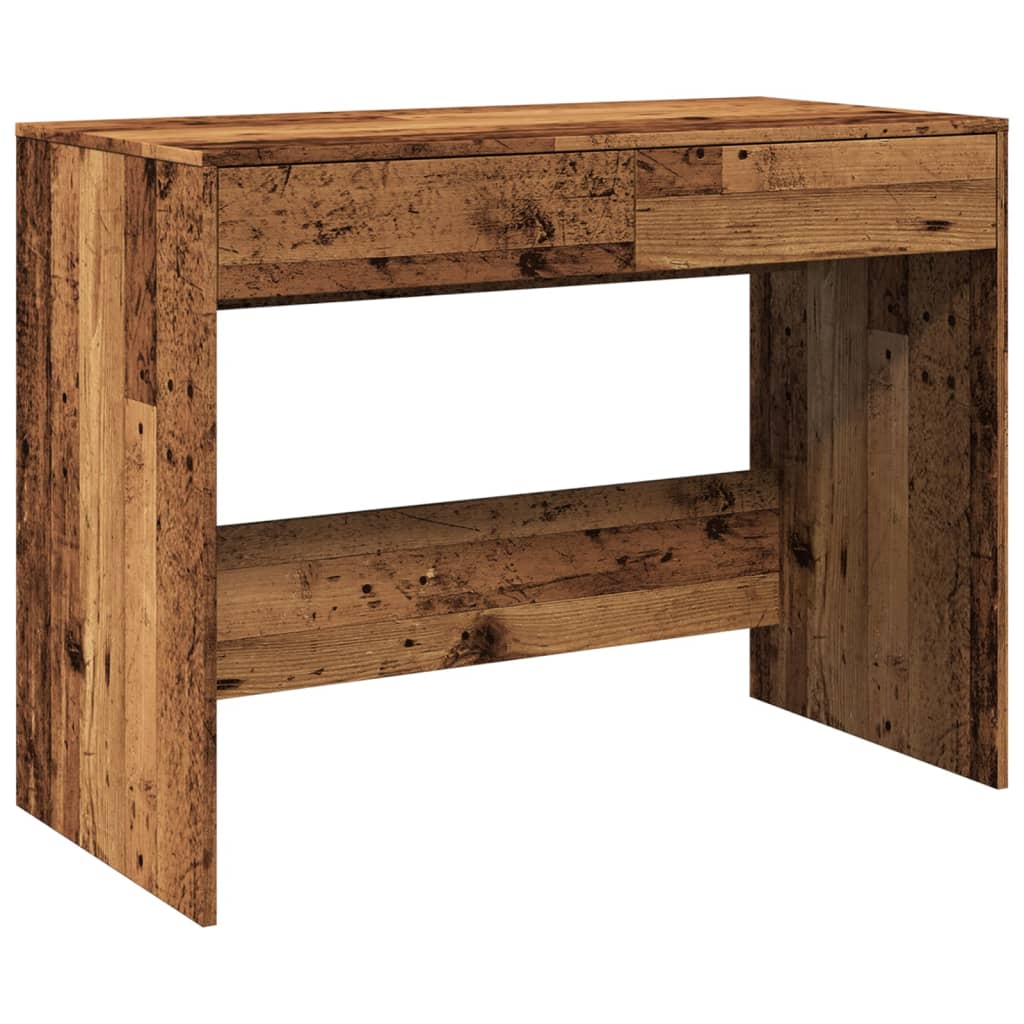 Antik fa színű szerelt fa íróasztal 101 x 50 x 76,5 cm