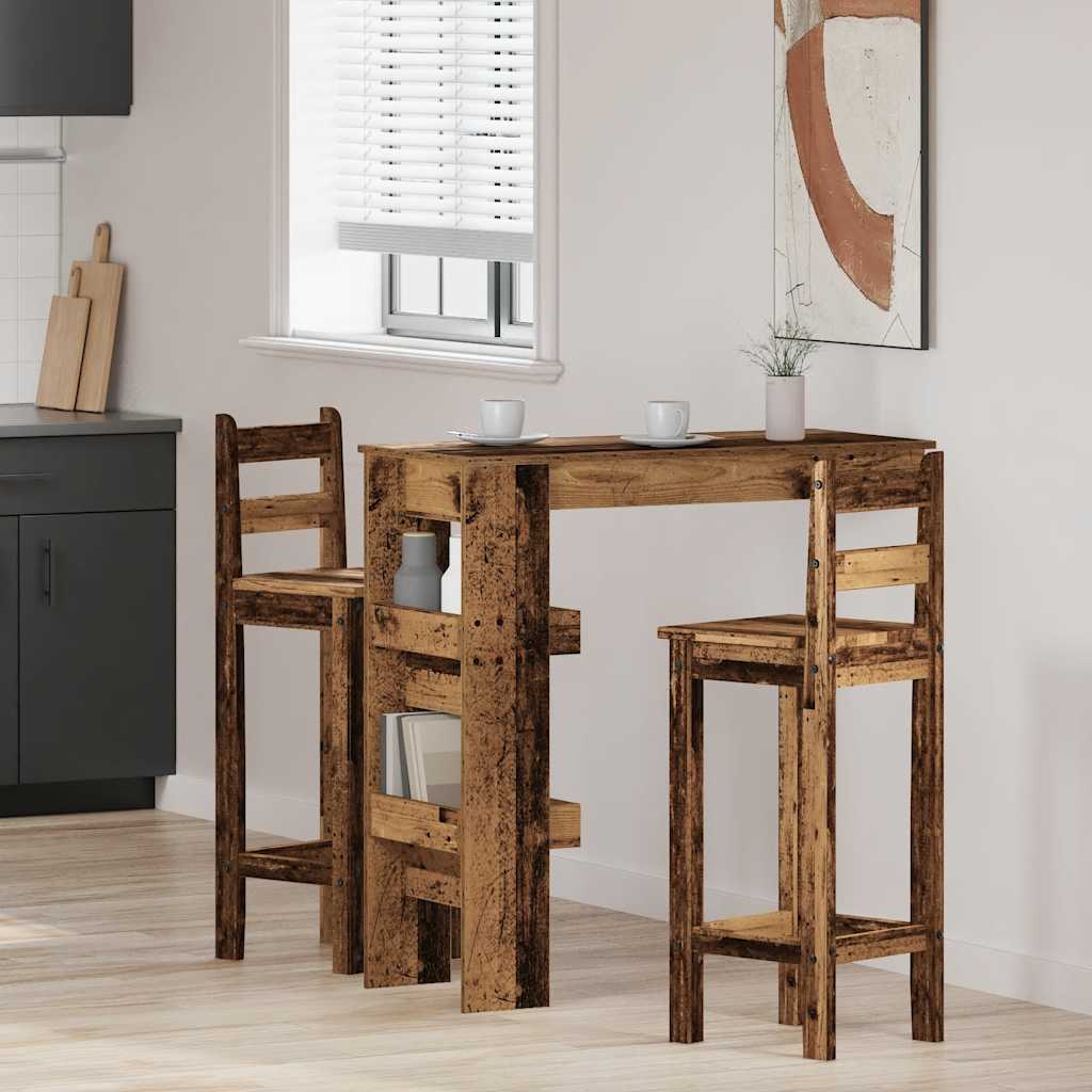 Fali bárasztal régi fa 102x45x103,5 cm gépi fa