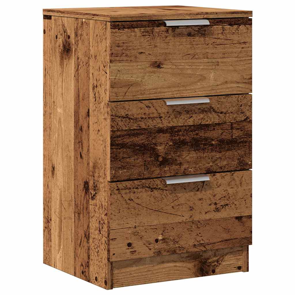 Antik fa színű szerelt fa éjjeliszekrény 40 x 36 x 65 cm