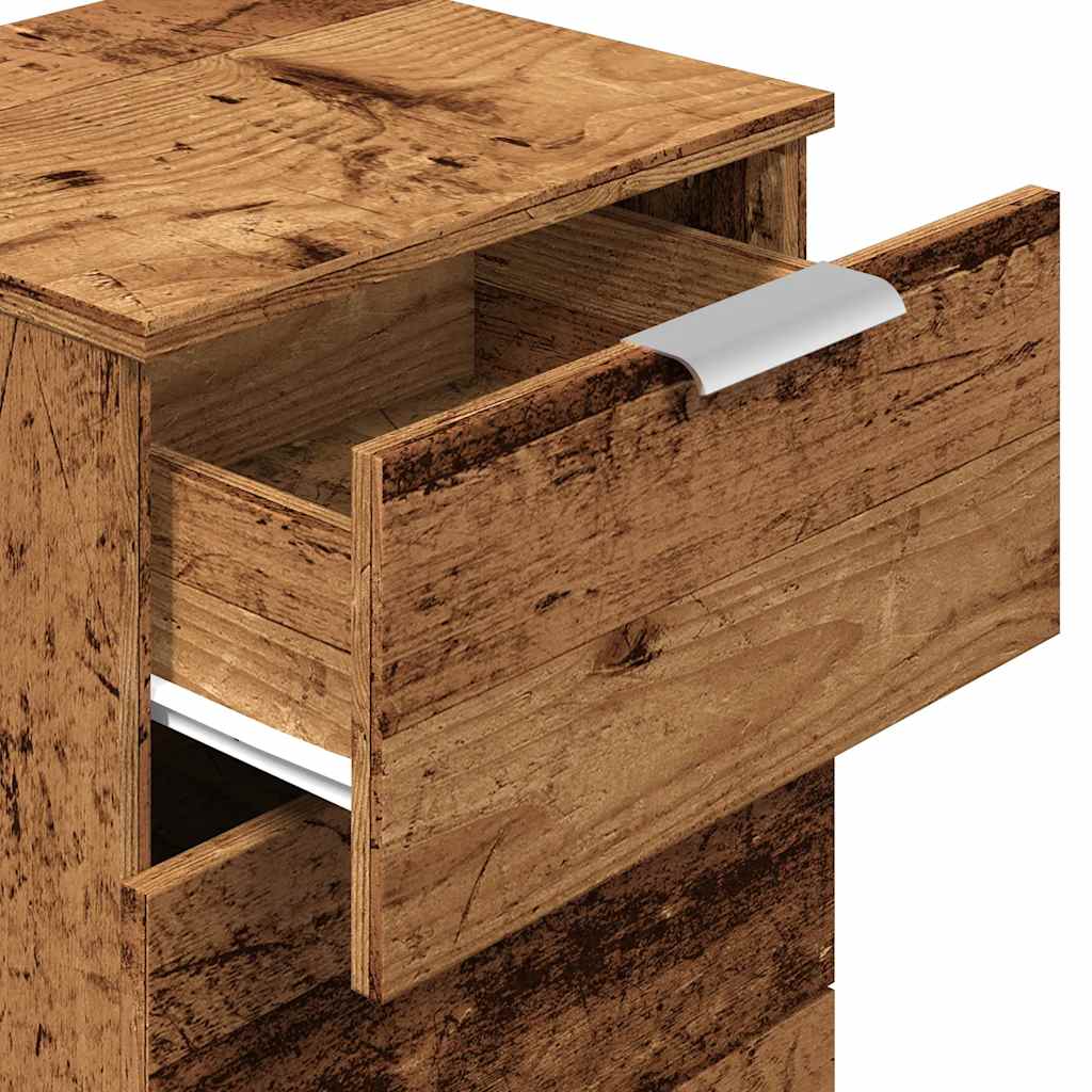 Antik fa színű szerelt fa éjjeliszekrény 40 x 36 x 65 cm