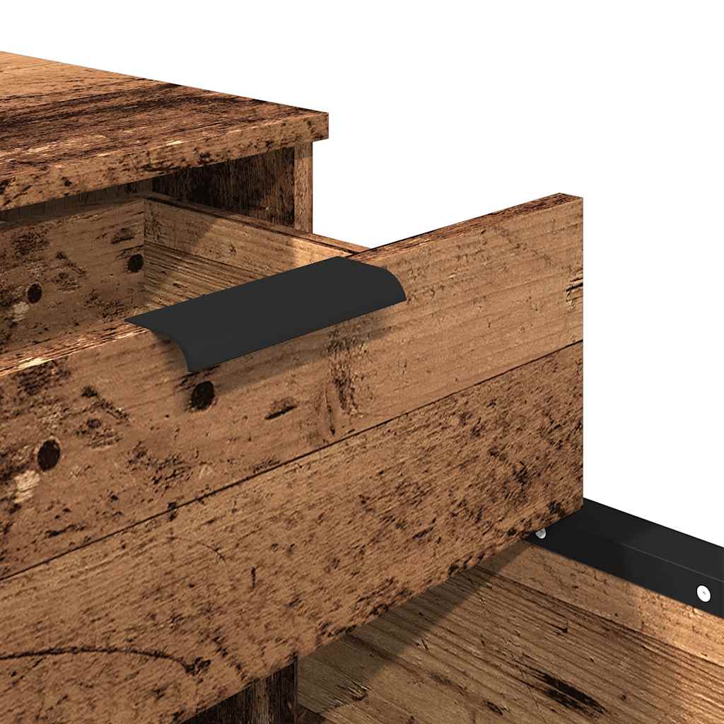 Antik fa szerelt fa iratszekrény kerekekkel 45x38x45 cm