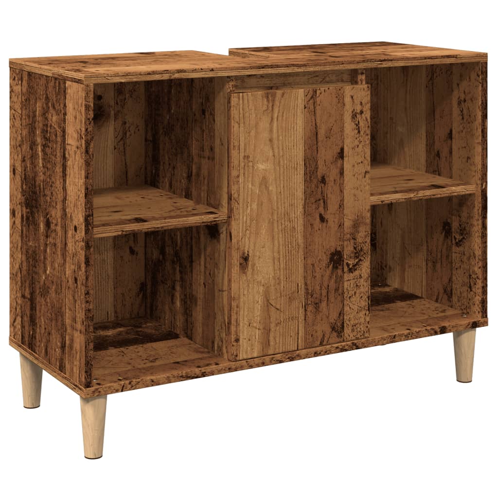 Antik fa színű szerelt fa mosdószekrény 80 x 33 x 60 cm
