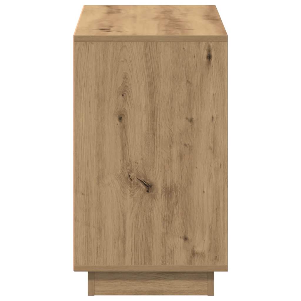 102 x 35 x 55 cm-es műfából készült kézműves tölgyfa tálalószekrény