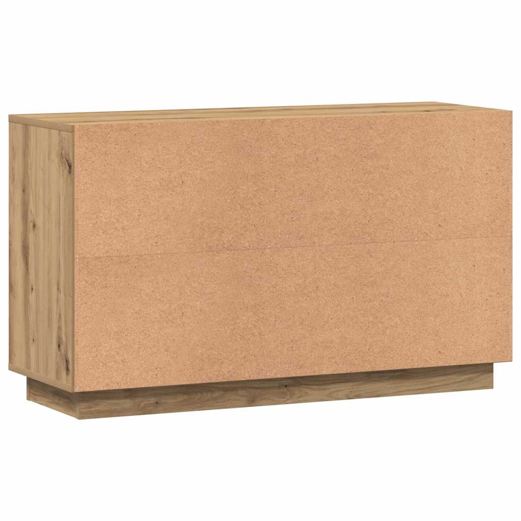 102 x 35 x 55 cm-es műfából készült kézműves tölgyfa tálalószekrény