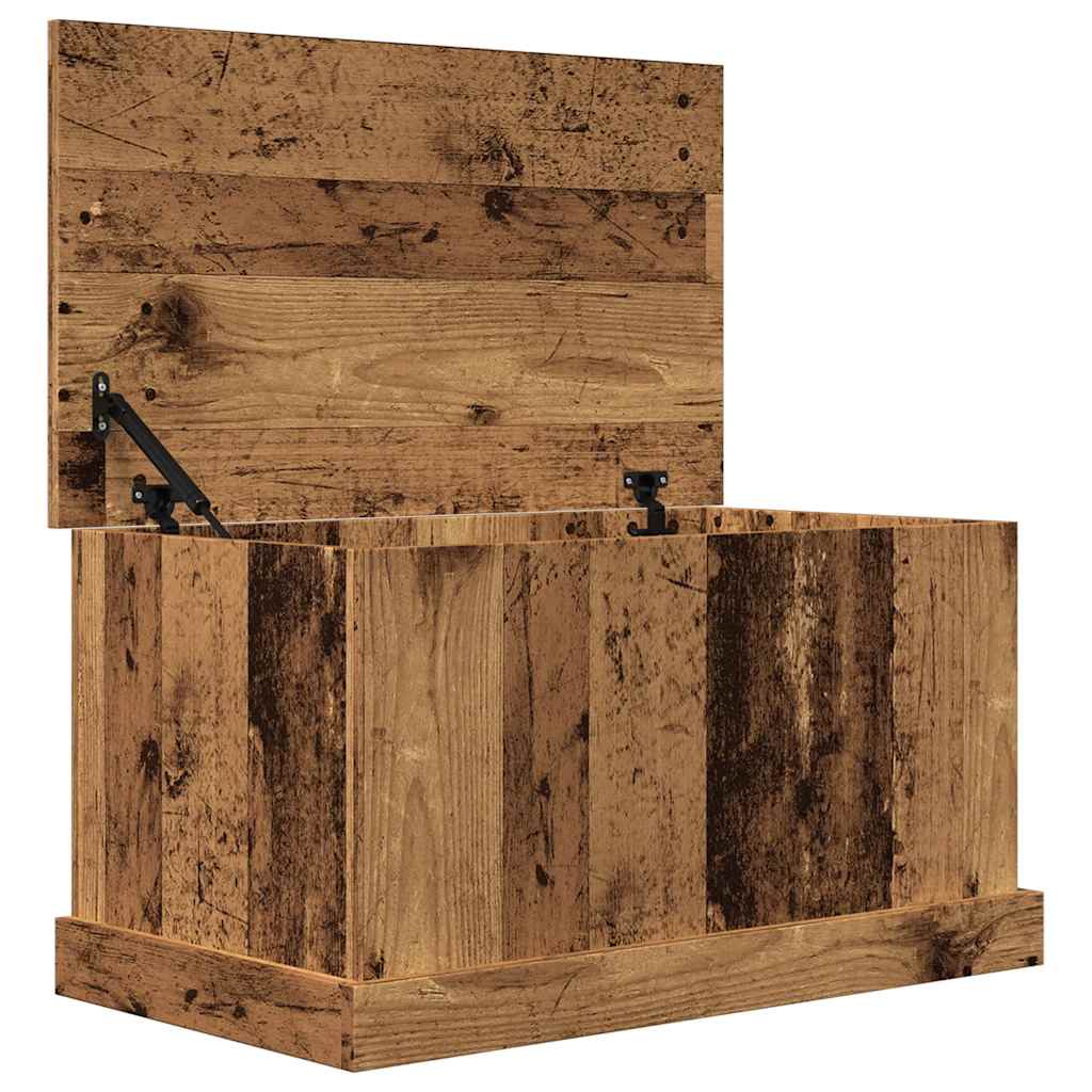 Antik fa színű szerelt fa tárolódoboz 70 x 40 x 38 cm
