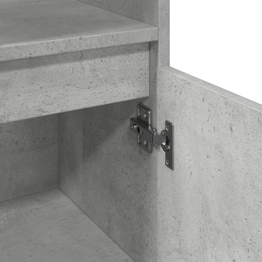 Betonszürke szerelt fa fürdőszobaszekrény 30 x 30 x 100 cm