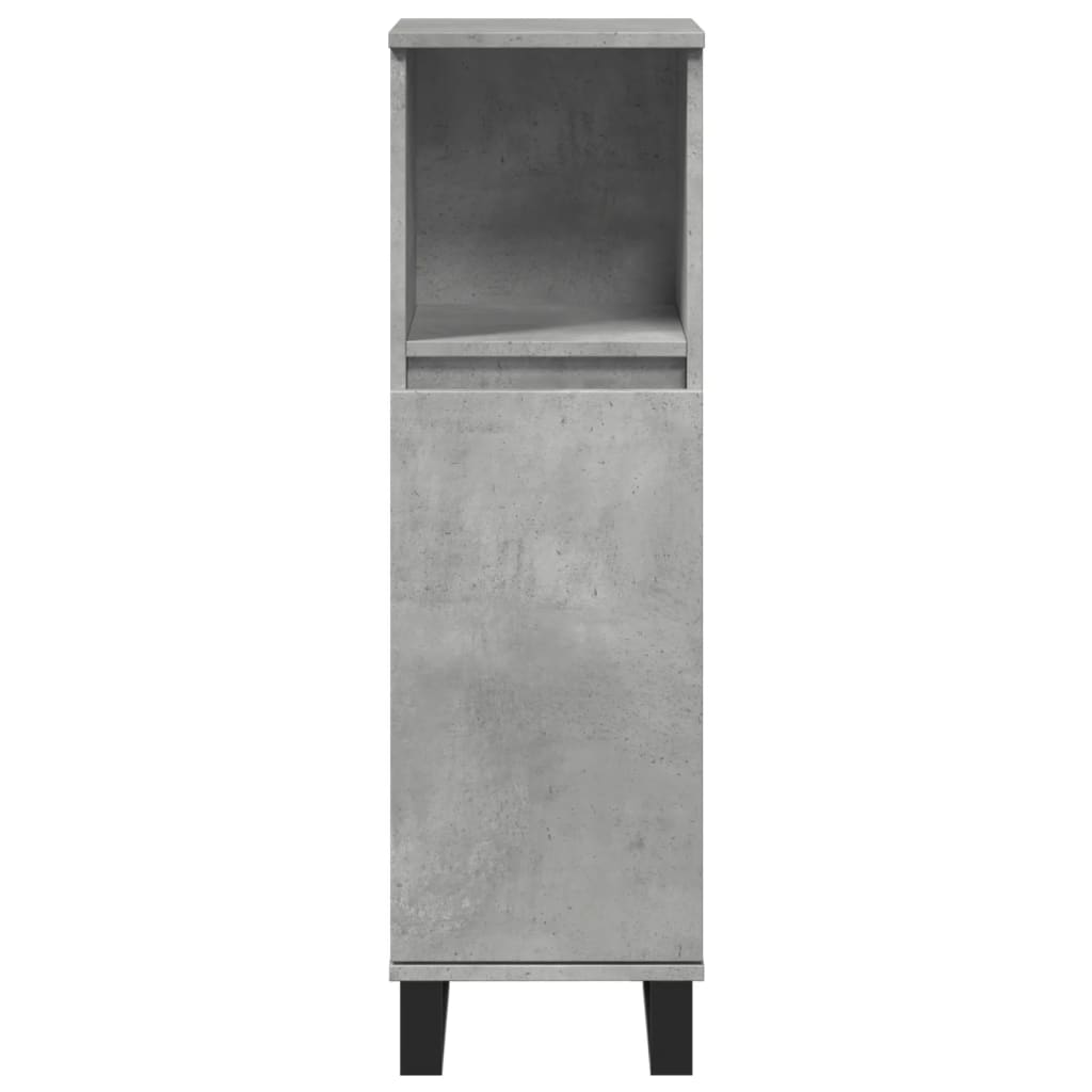 Betonszürke szerelt fa fürdőszobaszekrény 30 x 30 x 100 cm