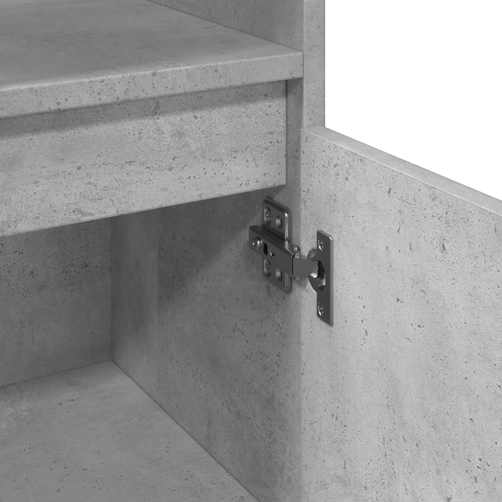 Betonszürke szerelt fa fürdőszobaszekrény 30 x 30 x 100 cm