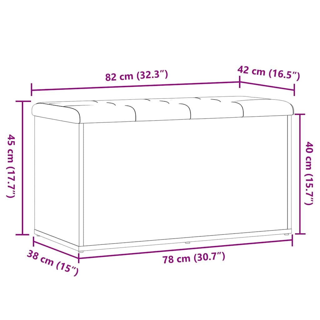 Antik fa szerelt fa tárolópad 82x42x45 cm
