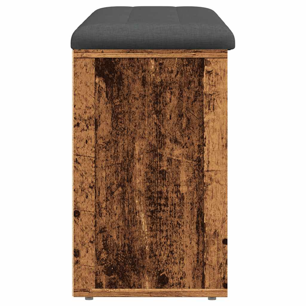Antik fa szerelt fa cipőtároló pad 102x32x50 cm